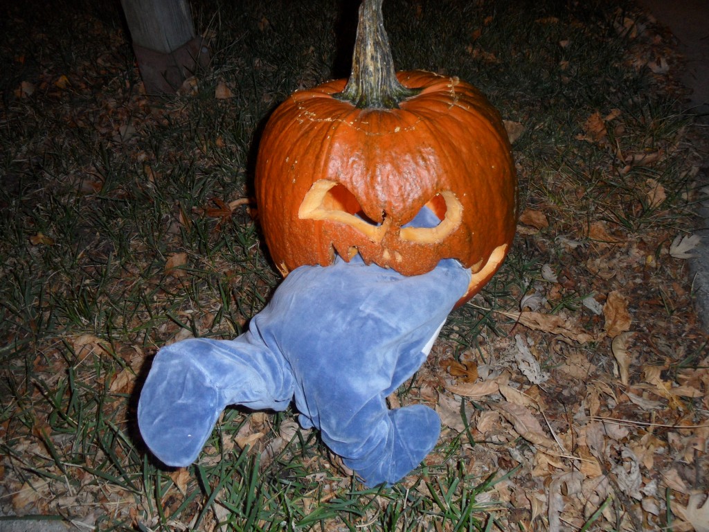 Scary Baby Eating Pumpkin