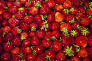 close up of fresh strawberries