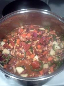 My homemade turkey and veggie chili is sure to be a hit this Halloween.