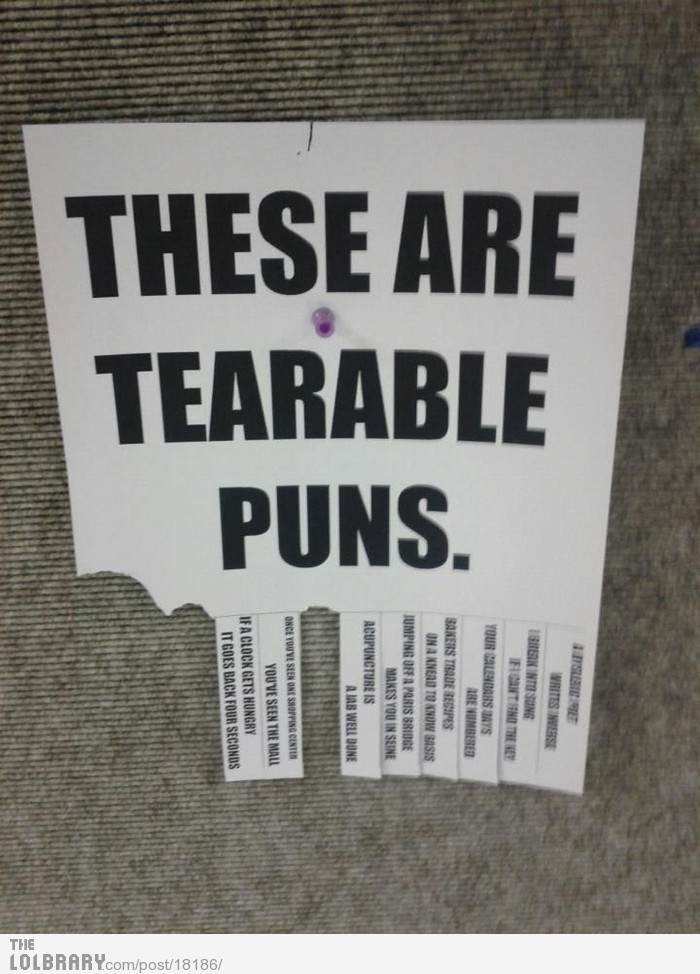 Tearable Puns