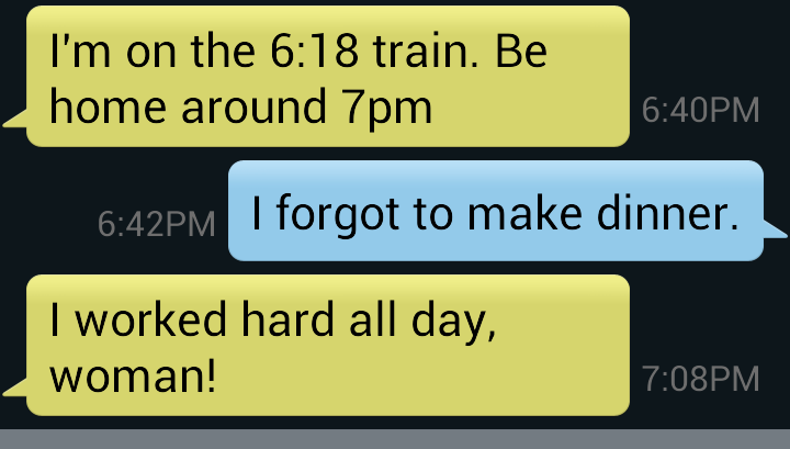 text conversation with Brian