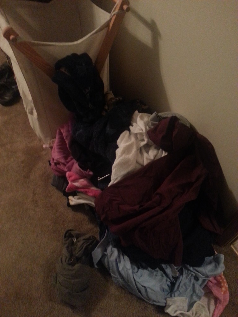 Seriously...it was at the bottom of the laundry. But I felt inspired to put it on for you guys.