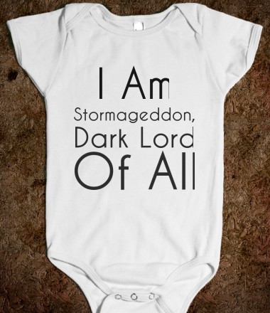 i am stormageddon american apparel baby one piece white onesie