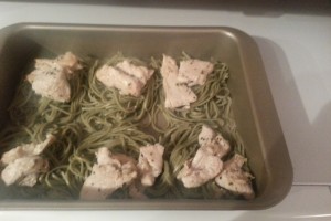 Basil Garlic Angel hair pasta nests