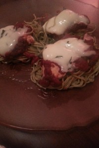 Basil Garlic Angel hair pasta nests