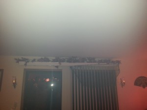 Leaves above the balcony