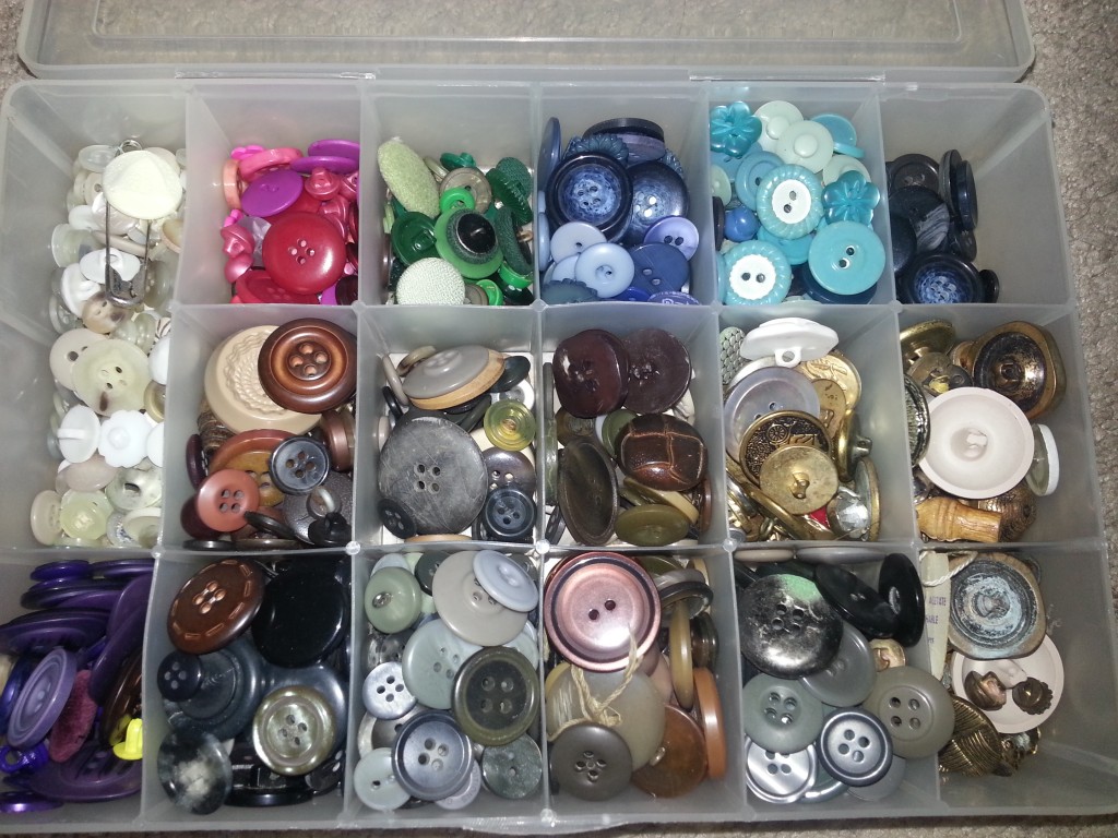 craft box full of buttons
