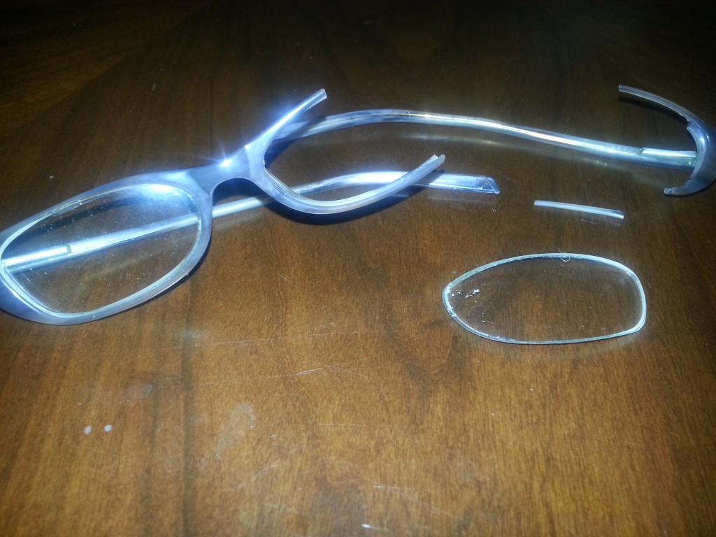 Glasses broke in half because of cold