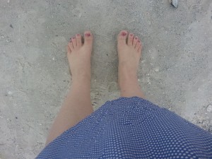 feet on the beach