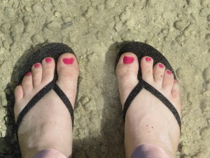 toes in the sand