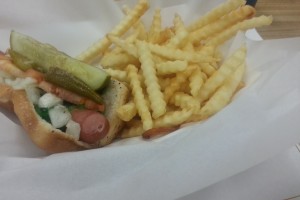 Vienna Beef Hot dog and fries