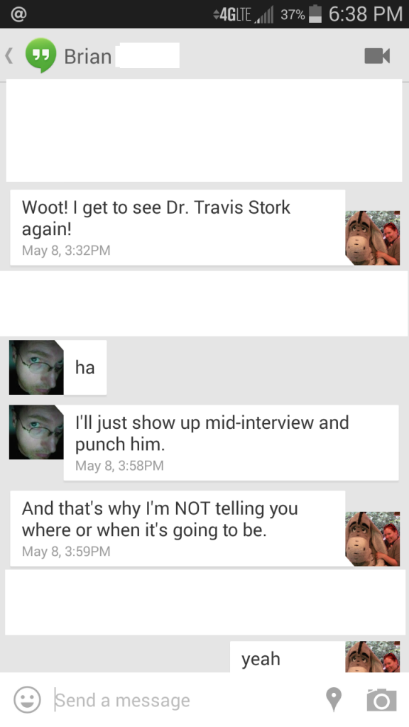 Textversation My boyfriend wants to punch Dr. Stork