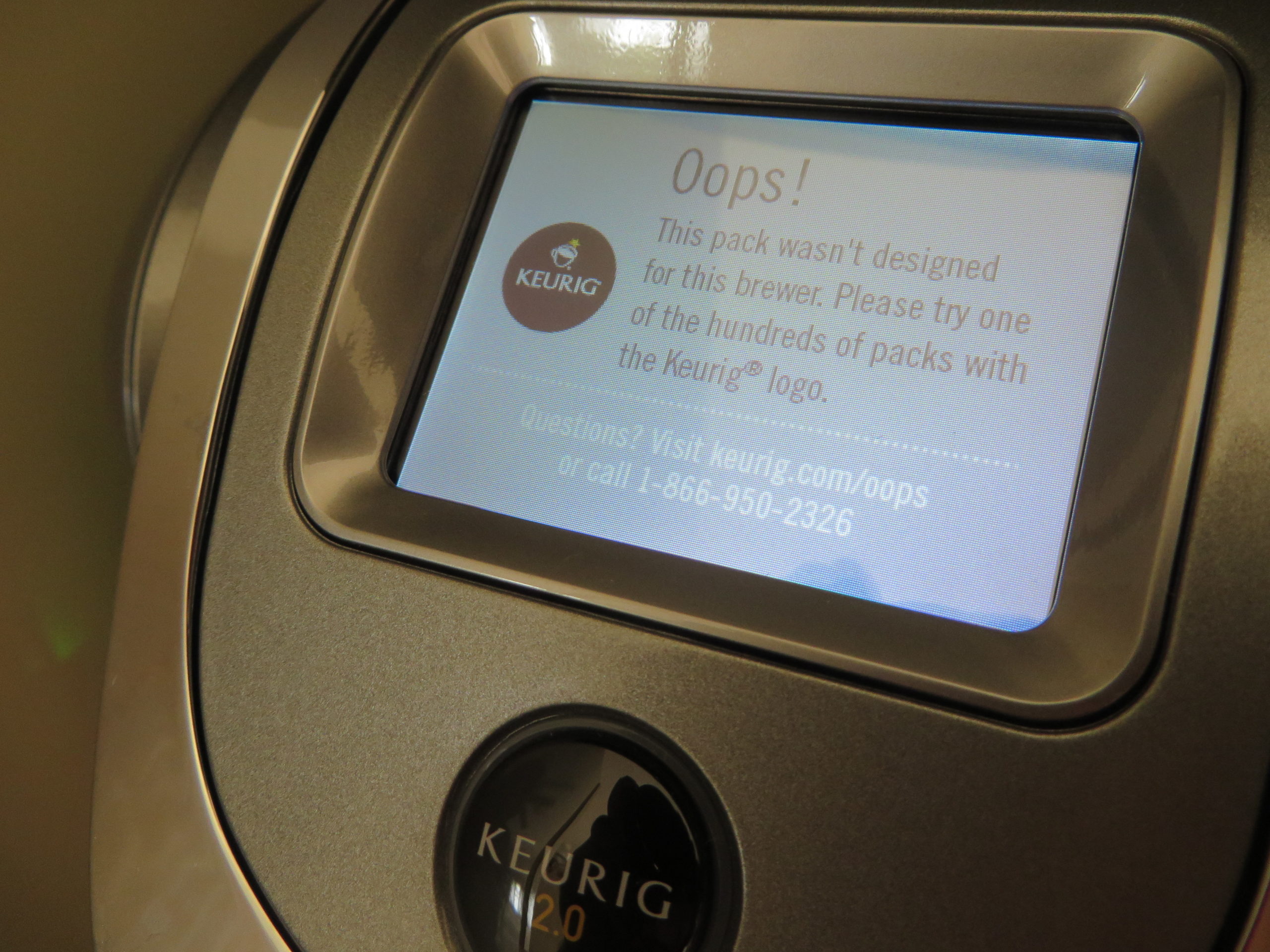 Keurig oops hotsell