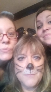 My mom, my aunts, and my cousin were at cats for Halloween. Me? I was a mouse.