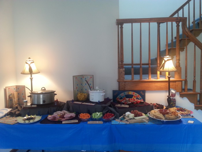 Setting up buffet tables is one of my special skills. I used to be a catering manager so this sort of thing really tickles my jollies.