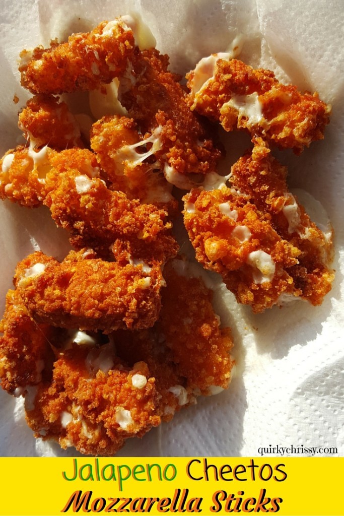 After watching an animated gif about turning Cheetos into Mozzarella sticks, I was sold. And made my own batch.