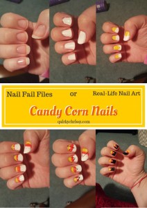 I saw a cool tutorial from Julep, and used it to make candy corn nail art.