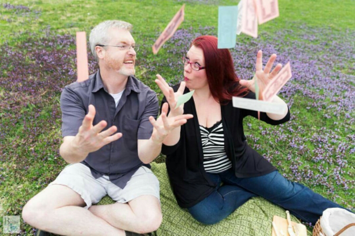 adorable engagement photos at a park with board games adorable engagement photos at a park with board games