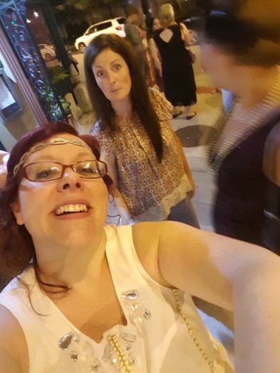 Drunk girl selfie at a 20s themed bachelorette party Drumk girl selfie at a 20s themed bachelorette party