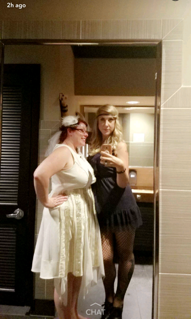 Bride costume for a 20s themed bachelorette party
