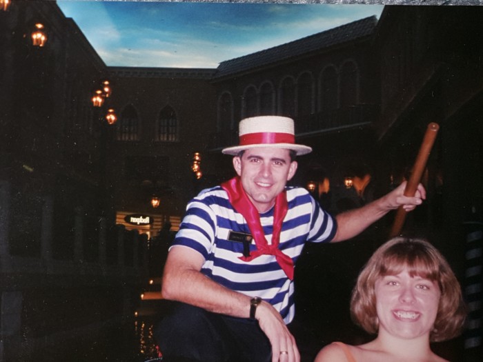 Chrissy at 17 with a vegas gondolier