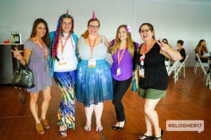 writers posing at the blogher17 closing party