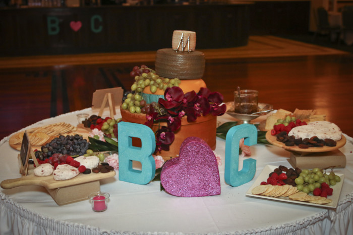 Cheese wheel wedding cake