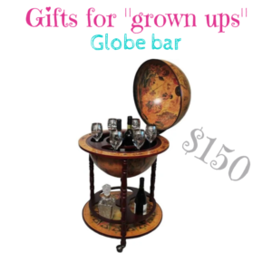 Gifts for grown ups sixteenth-century Italian old world globe bar $150