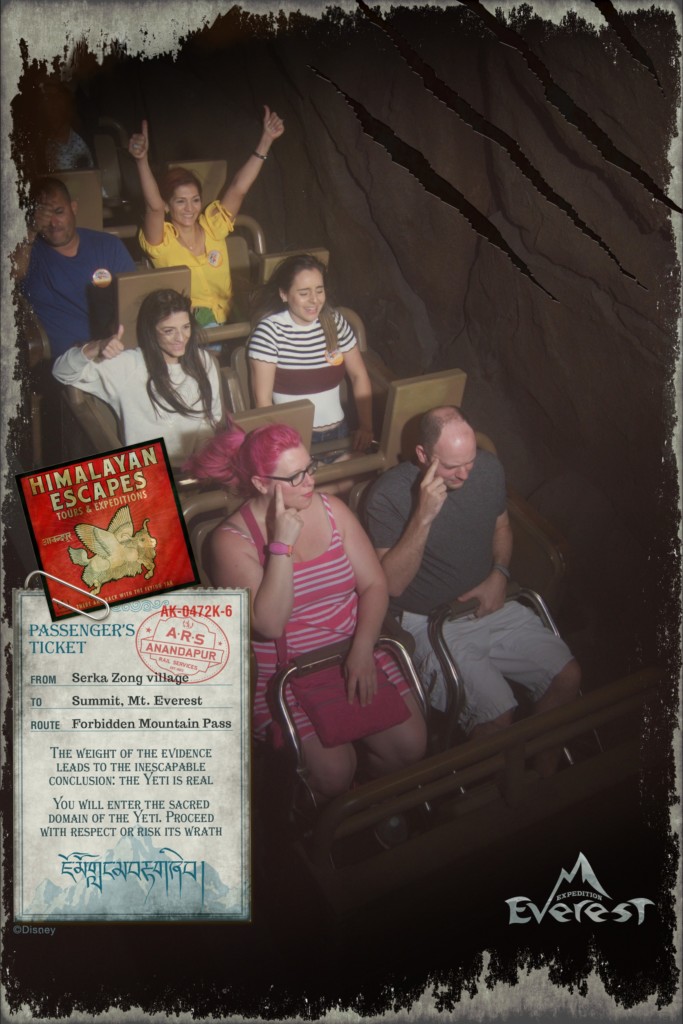 Chrissy and Cletus doing a pose on Expedition Everest