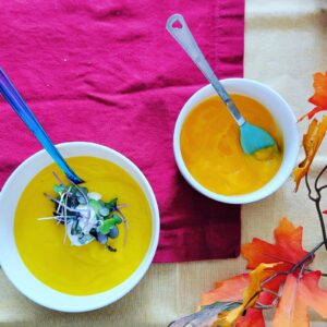 Butternut Squash Soup and Butternut Squash for Baby with spoon