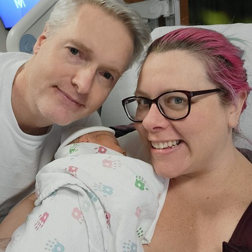 Brian and Chrissy with new baby Brian and Chrissy with new baby